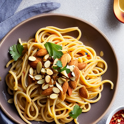 Espaguetis con Salsa de Almendras