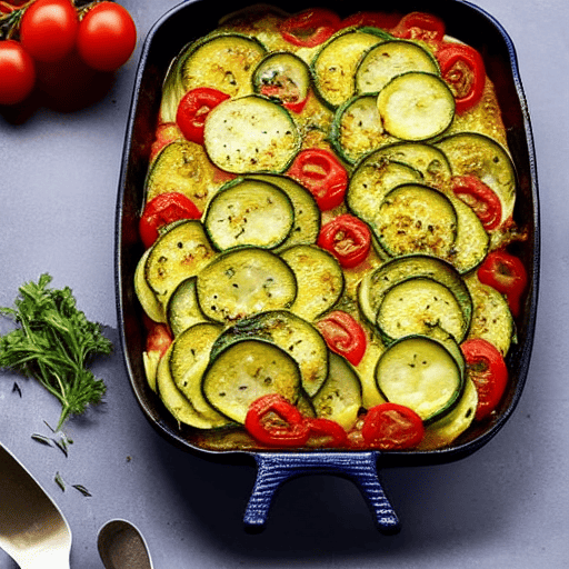 Zucchini and Tomato Gratin with Herbs