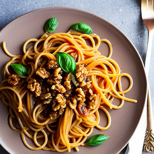 Pasta with Date and Walnut