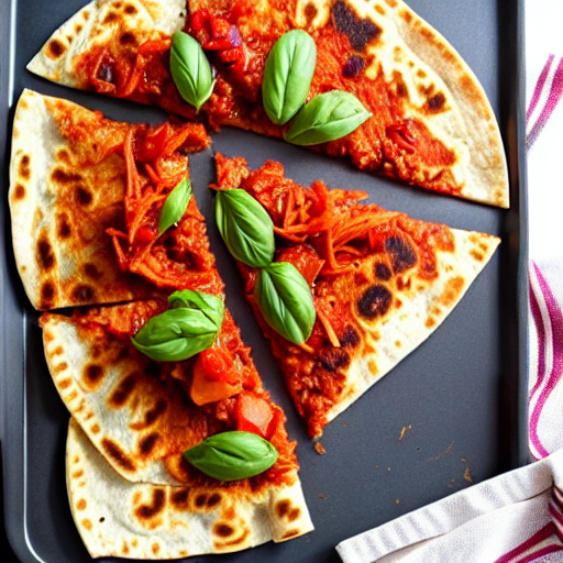 Vegan Kimchi Quesadilla Pizza