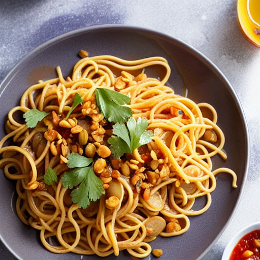 Fideos con Salsa de Almendras