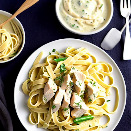 Halal Chicken Fettuccine Alfredo