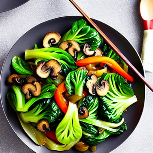 Mushroom and Bok Choy Stir-Fry