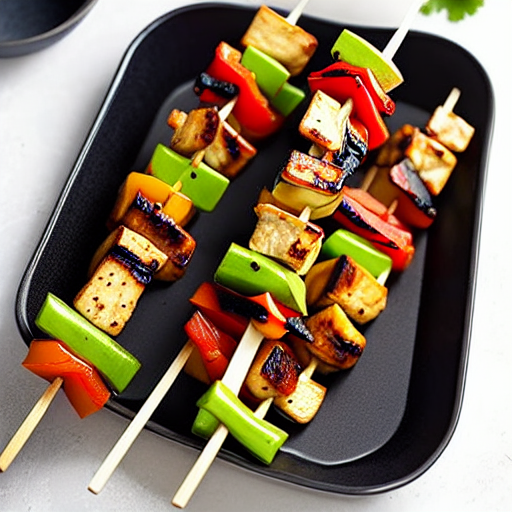 Tofu and Mushroom Skewers