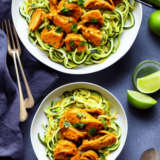 Zucchini Noodles with Butter Chicken
