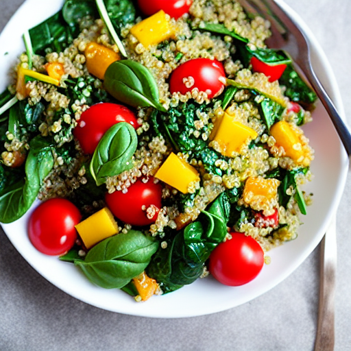 Vegetable and Quinoa Salad with Spinach