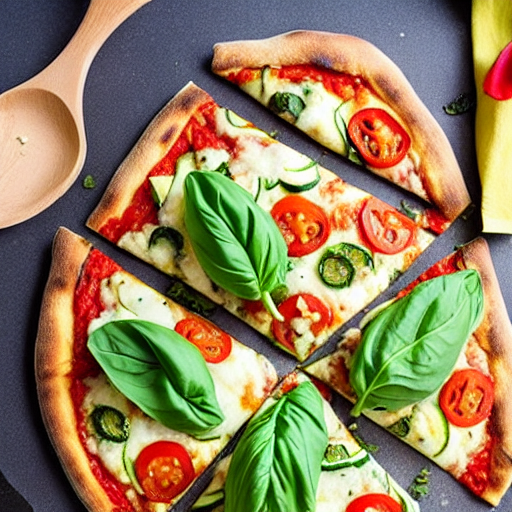Zucchini Basil Pizza