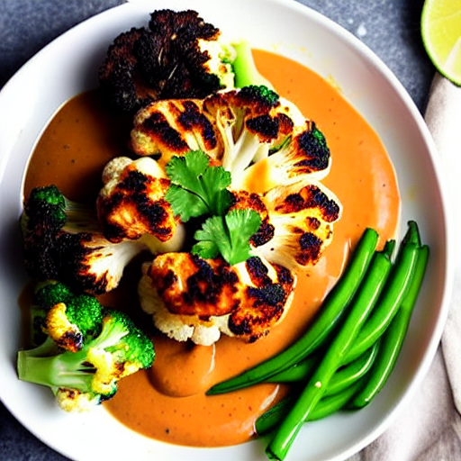 Peanut Sauce Grilled Cauliflower