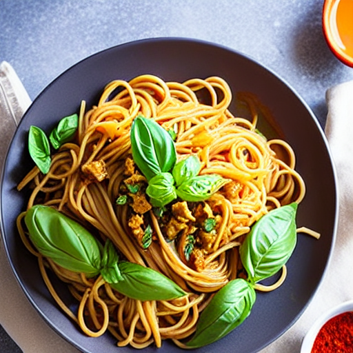 Spicy Basil Noodles