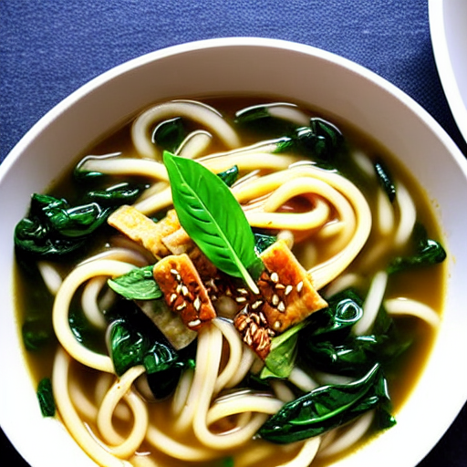 Udon with Spinach