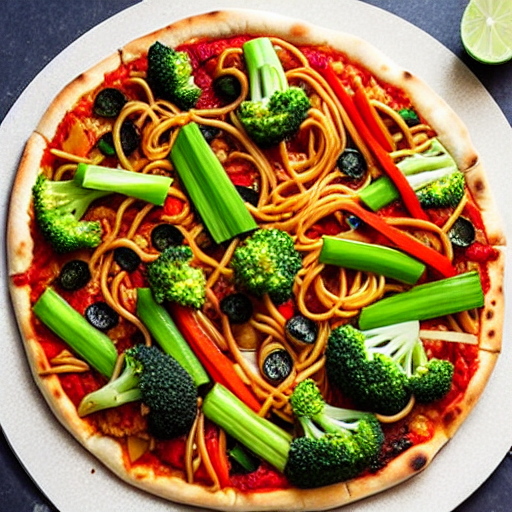 Vegetable Lo Mein Pizza