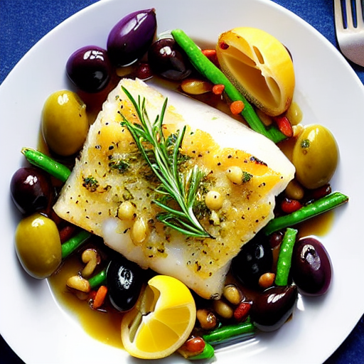 Baked Cod with Olives
