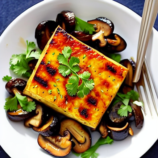 Baked Tofu and Mushrooms