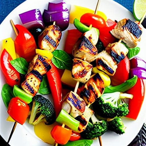 Grilled Chicken and Vegetable Skewers