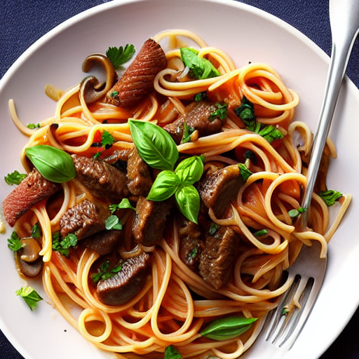 Pasta with Beef and Mushroom