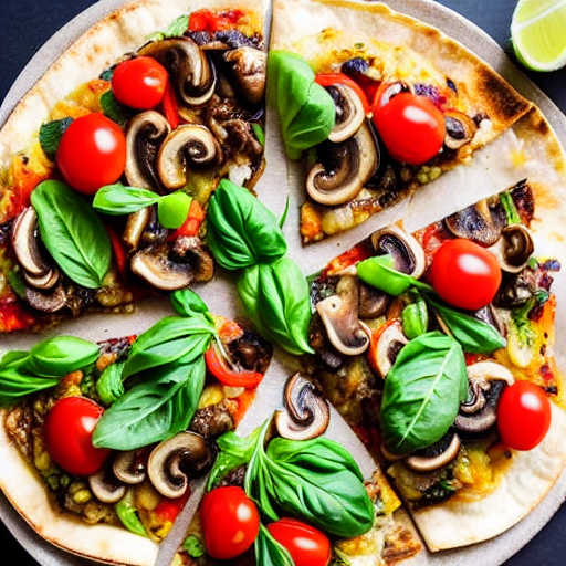 Mushroom Tostada Pizza