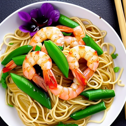 Garlic Prawns with Noodles