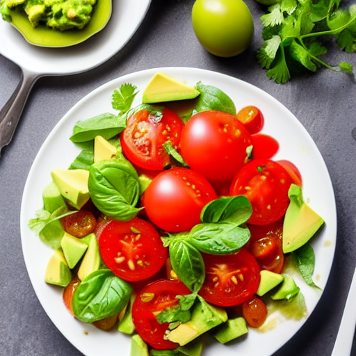 Salada de Abacate e Tomate