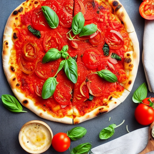Pizza de Tomate y Albahaca