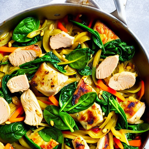 Halal Chicken and Spinach Bake Stir-Fry