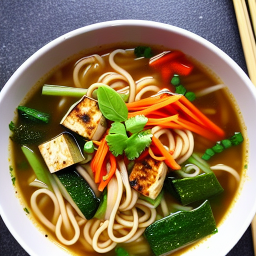 Vegetable and Tofu Noodle Soup