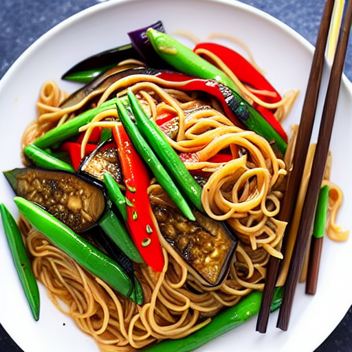 Eggplant Noodle Stir-Fry