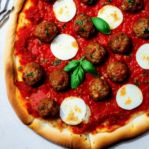 Pork-Free Meatball Pizza