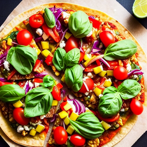 Vegetarian Tostada Pizza
