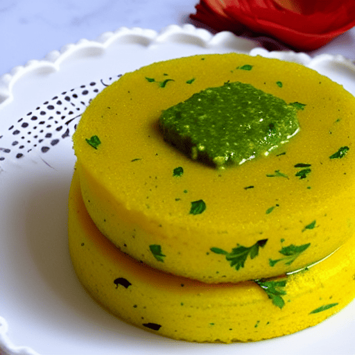 Dhokla with Green Chutney
