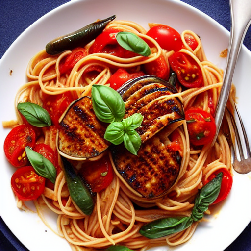 Eggplant and Tomato Pasta