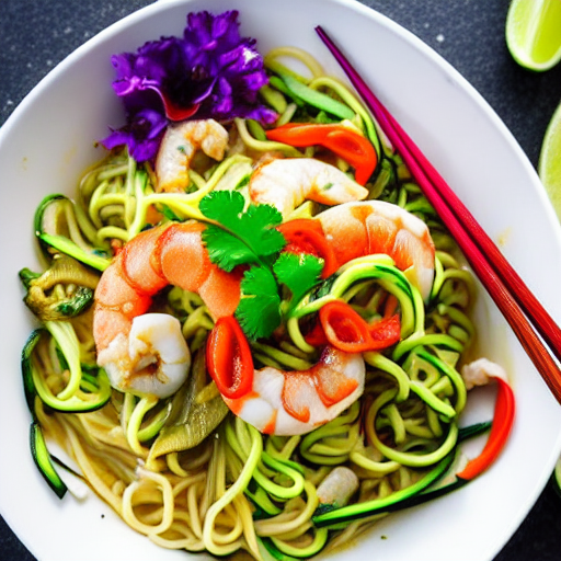 Keto Thai Seafood Noodles