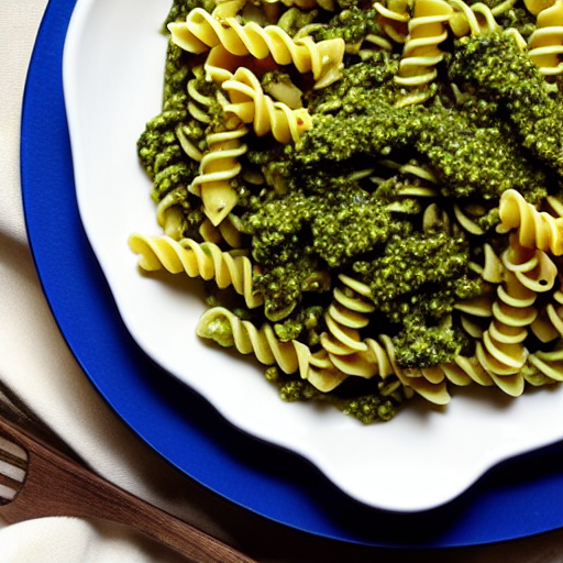 Fusilli con Pesto di Noci e Alga