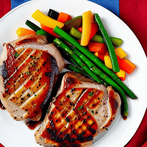 Pork Chops with Garlic and Vegetables and Herbs