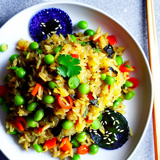 Vegetarian Fried Rice with Seaweed