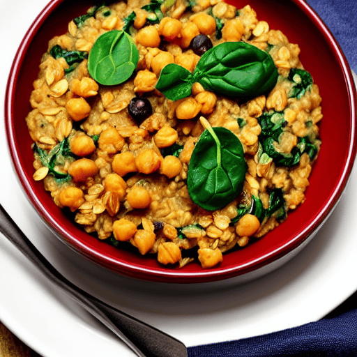 Savory Oatmeal with Spinach and Lentils and Chickpeas and Spinach and Lentils and Spinach and Lentils and Spinach and Lentils and Spinach and Lentils and Spinach and Lentils and Spinach