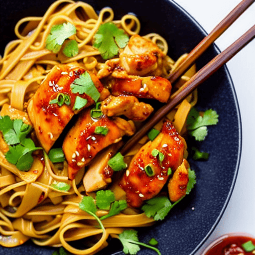 Spicy Chicken and Noodles Bowl