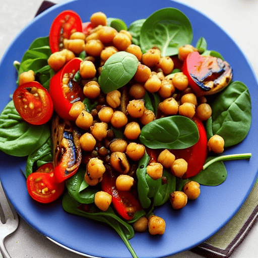 Grilled Vegetable and Chickpea Salad with Lentils and Spinach and Chickpeas and Lentils and Spinach and Lentils and Spinach and Lentils and Spinach and Lentils and Spinach and Lentils and Spinach