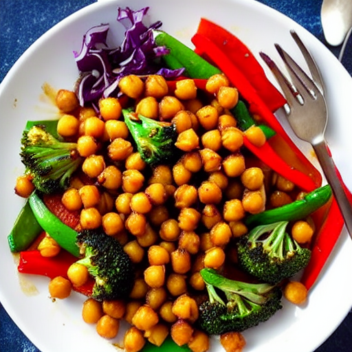 Balsamic Roasted Vegetable and Chickpea Stir-Fry