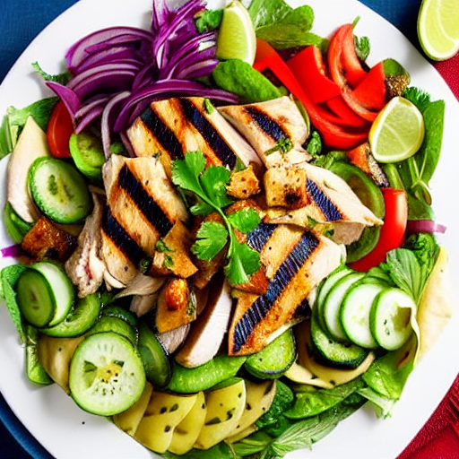 Fattoush with Grilled Chicken