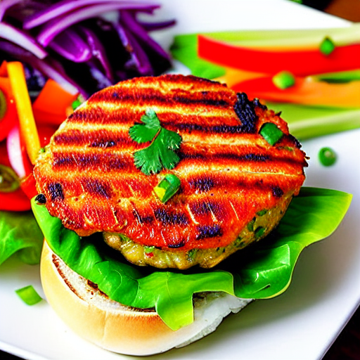 Korean Grilled Fish Burger