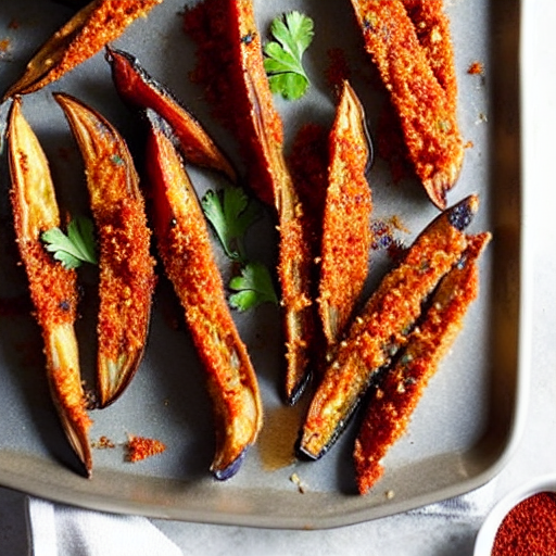 Crispy Baked Eggplant Fries with Spices