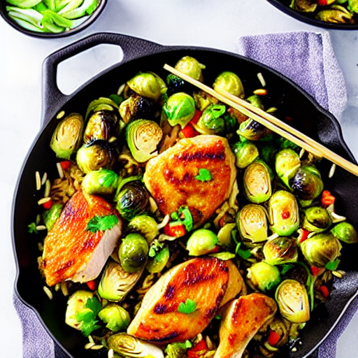 Halal Chicken and Brussels Sprouts Stir-Fry