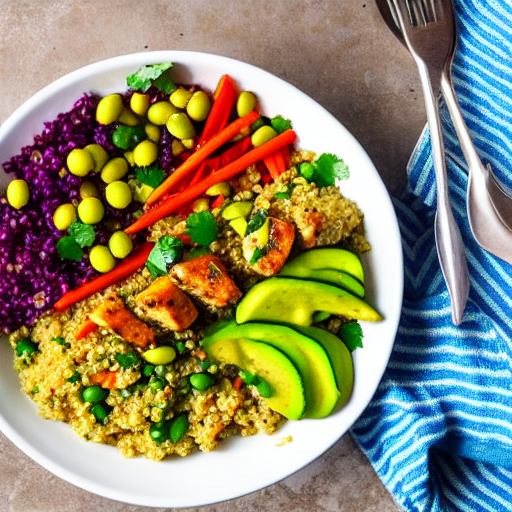Halal Chicken and Vegetable Quinoa Bowl