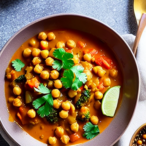 Vegetable and Chickpea Curry with Rice