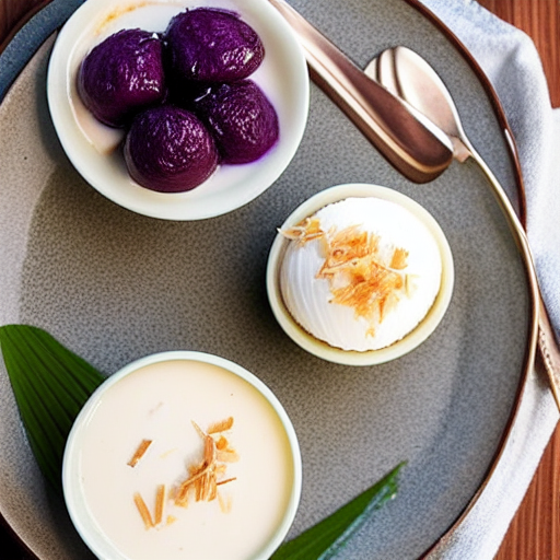 Keto Taro Coconut Dessert