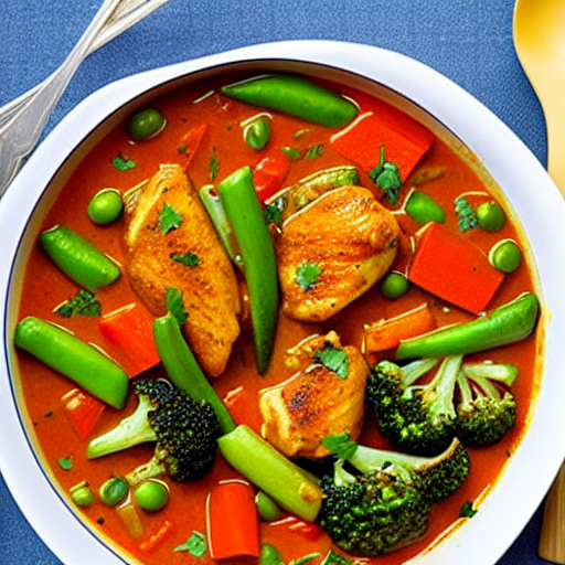 Chicken and Vegetable Curry with Quinoa and Rice