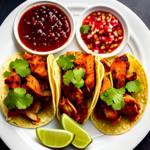 Tacos de Pollo en Salsa de Guayaba y Jengibre