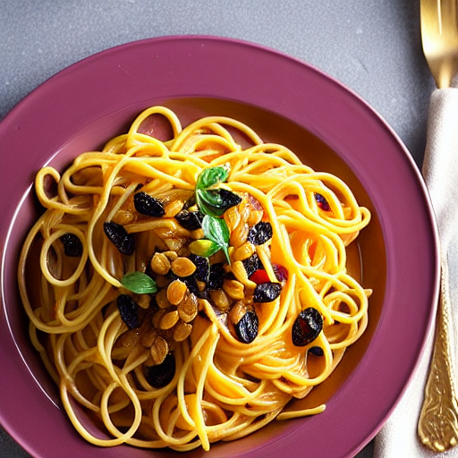 Pasta with Saffron and Raisins