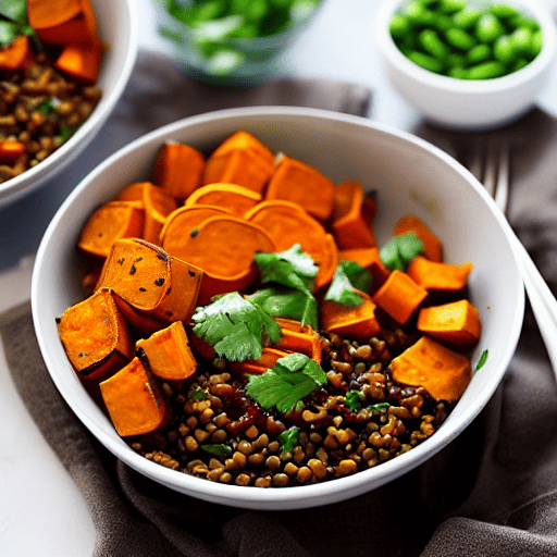 Roasted Sweet Potato and Lentil Bowl