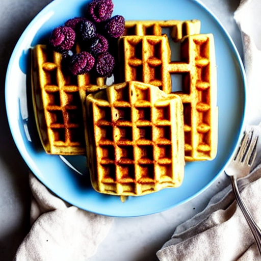 Blue Cornmeal Waffles